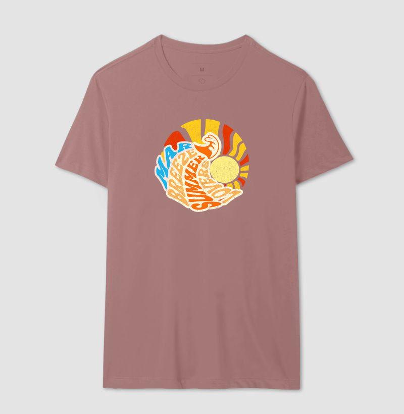 Camiseta Mar Brisa Sol em Algodão