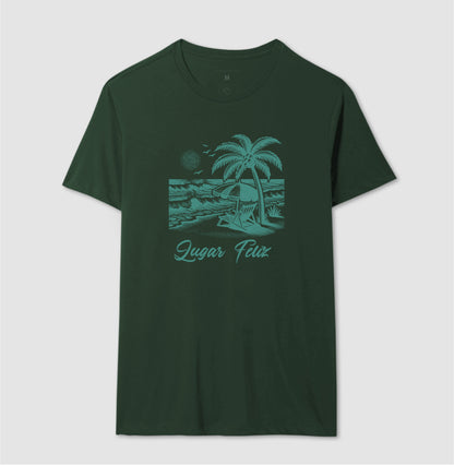 Camiseta Lugar Feliz Praia em Algodão