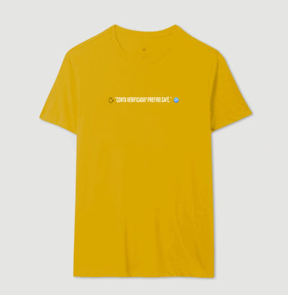 Camiseta Verificado prefiro Café 100% Algodão