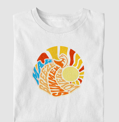 Camiseta Mar Brisa Sol em Algodão