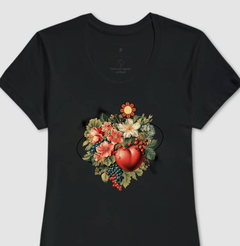 Camiseta Casual Vibe Positiva Feminina Algodão