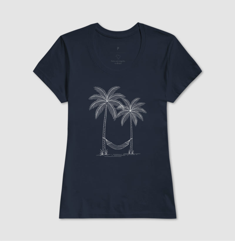 Camiseta 100% Algodão Coqueiro e Rede