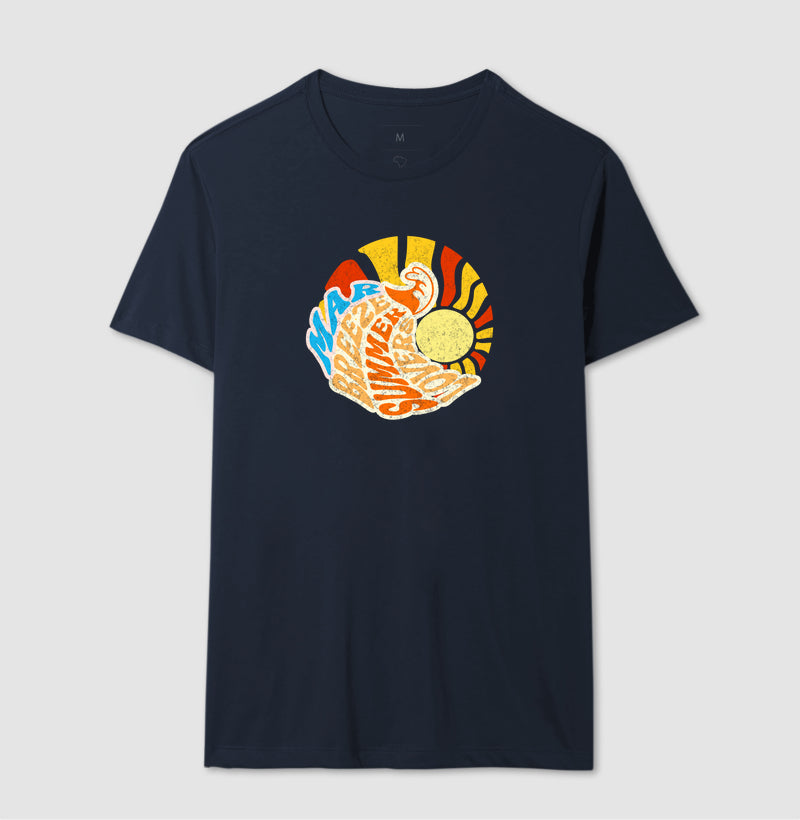 Camiseta Mar Brisa Sol em Algodão