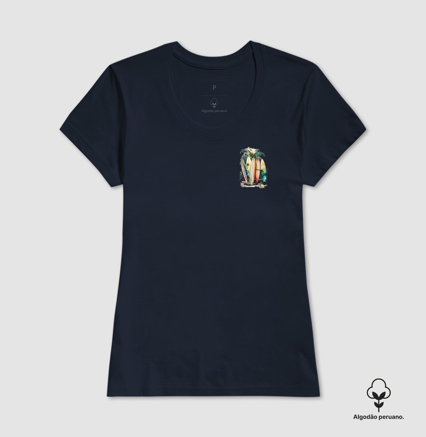 Camiseta 100% Algodão Peruano Surfboard