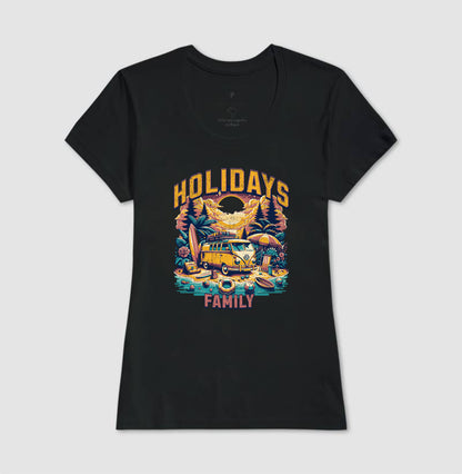 Camiseta Férias em Família Algodão - Unissex