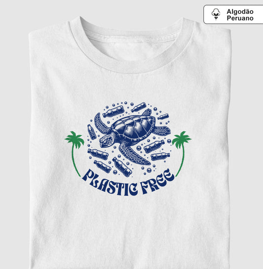 Camiseta 100% Algodão Peruano Proteja o Mar
