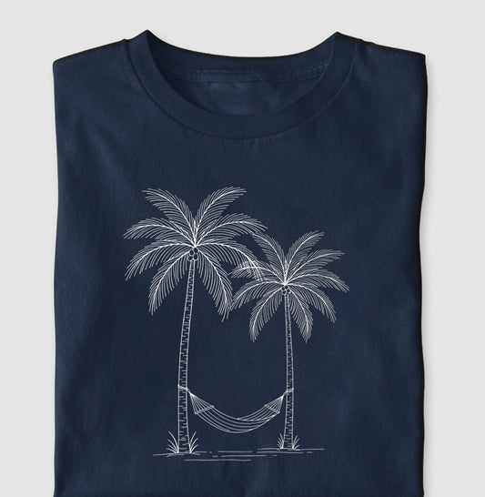 Camiseta 100% Algodão Coqueiro e Rede