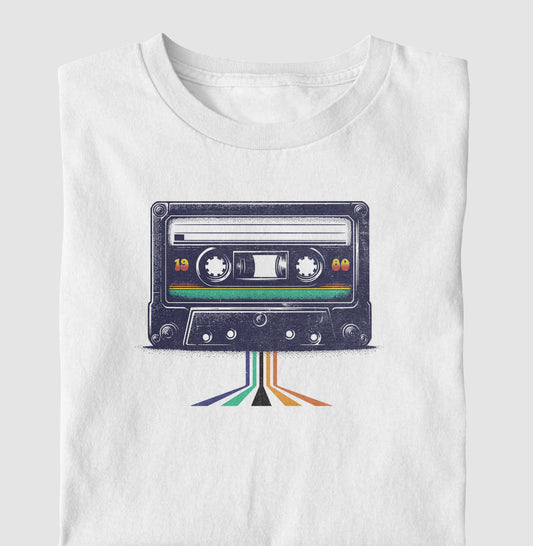 Camiseta 100% Algodão Vintage Fita Cassete