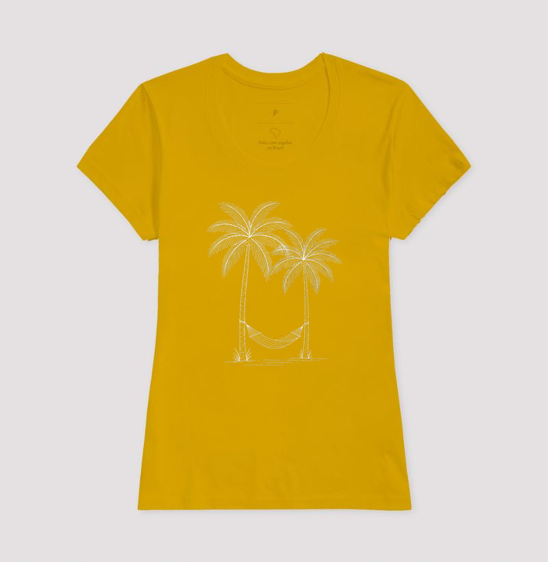 Camiseta 100% Algodão Coqueiro e Rede