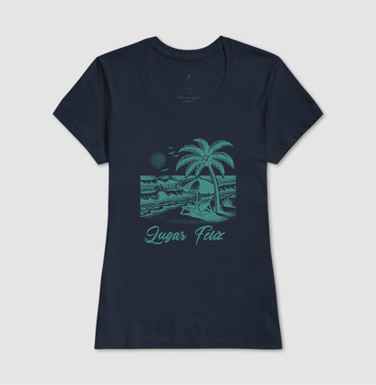 Camiseta Lugar Feliz Praia em Algodão