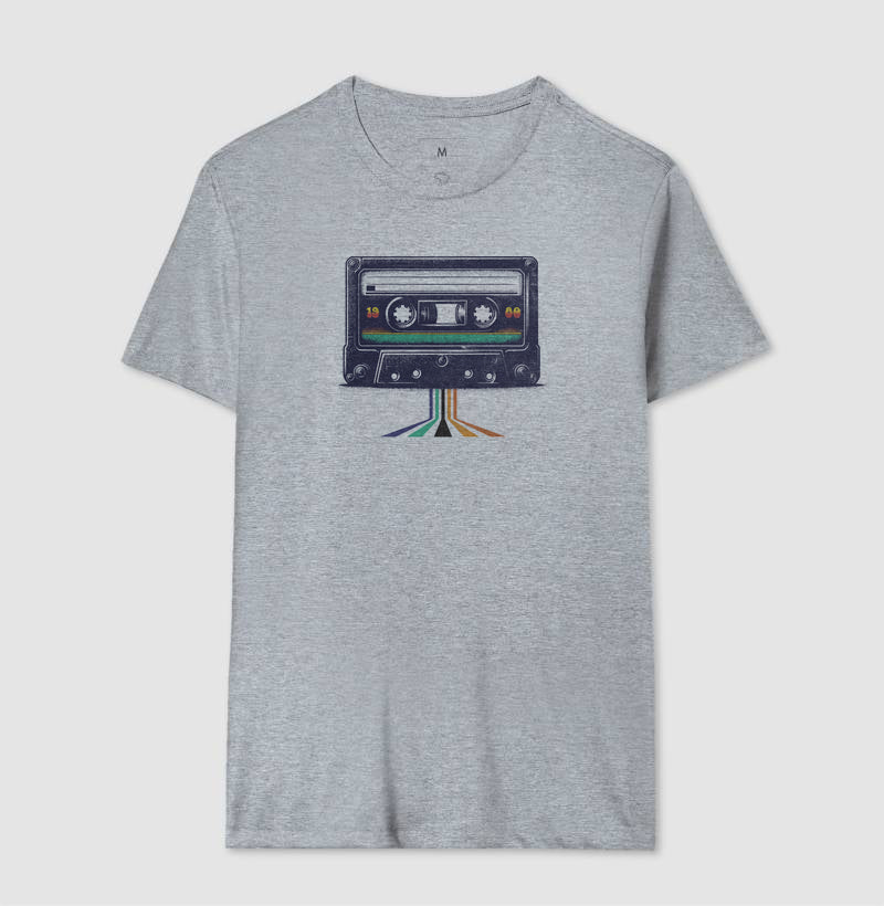 Camiseta 100% Algodão Vintage Fita Cassete