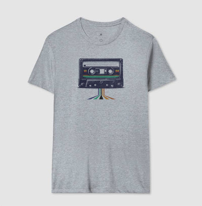 Camiseta 100% Algodão Vintage Fita Cassete