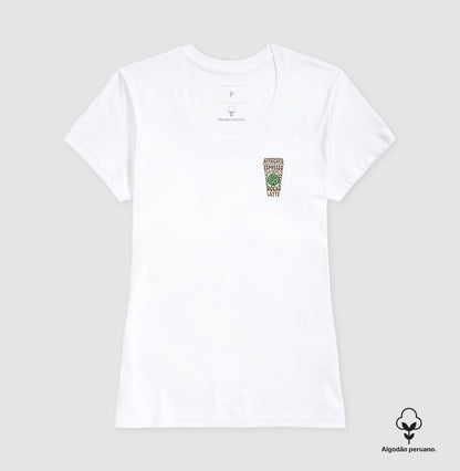Camiseta 100% Algodão Peruano Café Ajuda