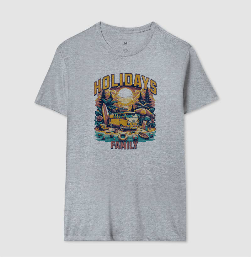 Camiseta Férias em Família Algodão - Unissex
