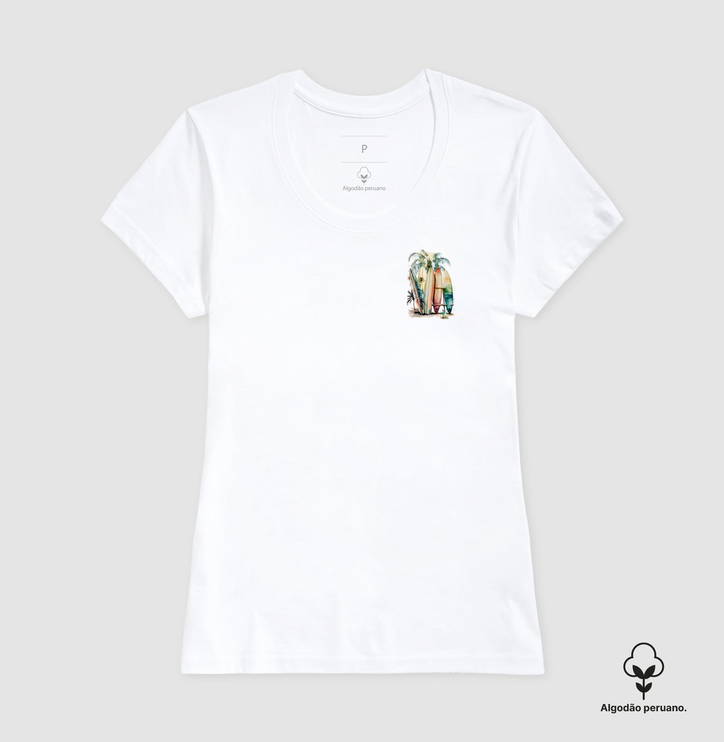 Camiseta 100% Algodão Peruano Surfboard