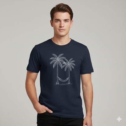 Camiseta 100% Algodão Coqueiro e Rede