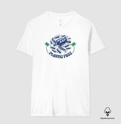 Camiseta 100% Algodão Peruano Proteja o Mar