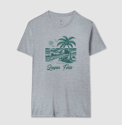 Camiseta Lugar Feliz Praia em Algodão