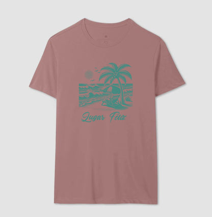 Camiseta Lugar Feliz Praia em Algodão