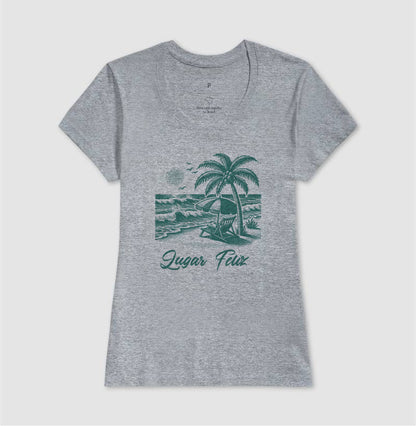 Camiseta Lugar Feliz Praia em Algodão