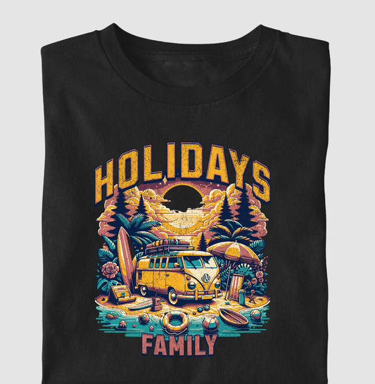 Camiseta Férias em Família Algodão - Unissex