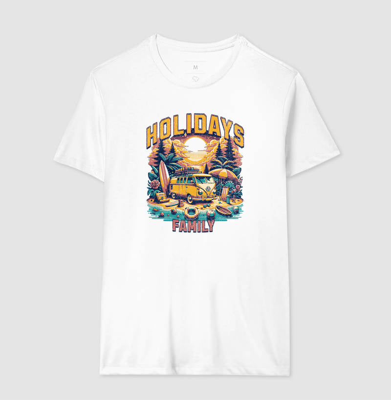 Camiseta Férias em Família Algodão - Unissex