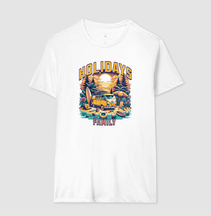 Camiseta Férias em Família Algodão - Unissex