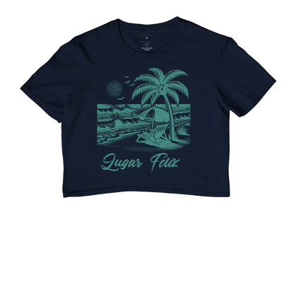 Camiseta Lugar Feliz Praia em Algodão