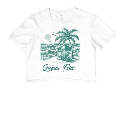 Camiseta Lugar Feliz Praia em Algodão