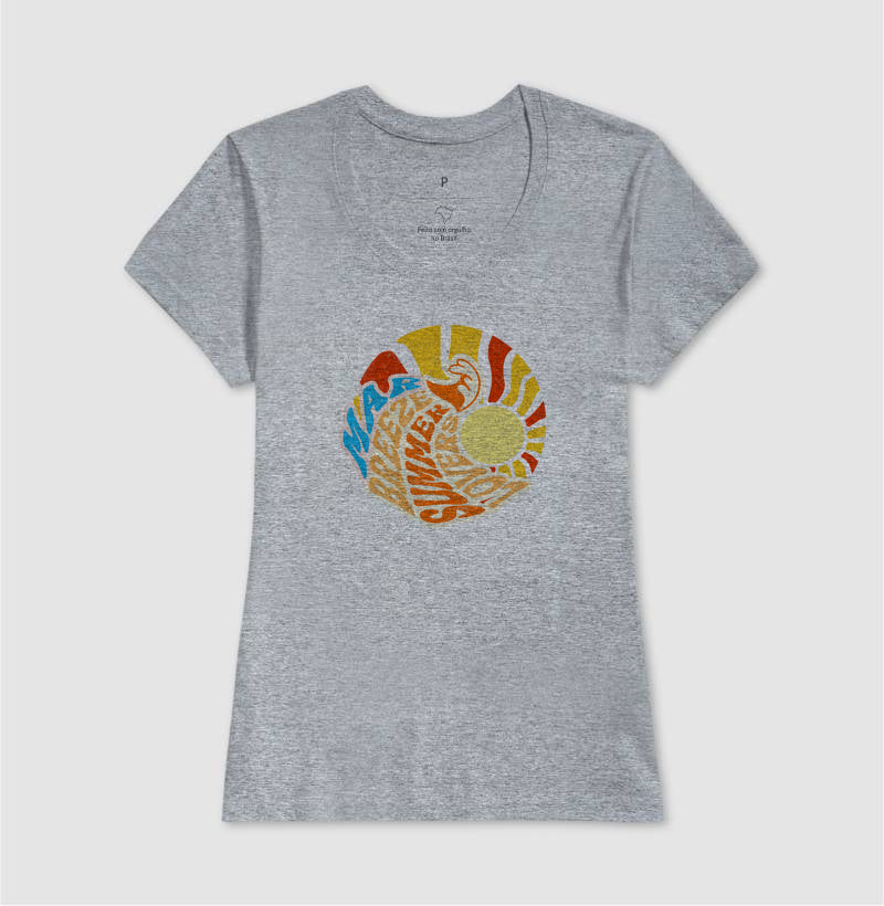 Camiseta Mar Brisa Sol em Algodão