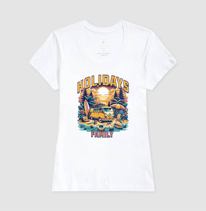 Camiseta Férias em Família Algodão - Unissex