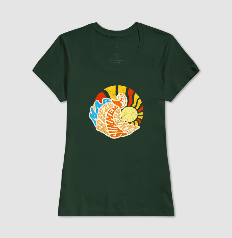 Camiseta Mar Brisa Sol em Algodão