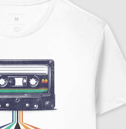 Camiseta 100% Algodão Vintage Fita Cassete